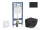 Geberit Duofix falra szerelhető WC szett, Kielle OUDEE Vortex rimless+ WC softclose ülőkével, Geberit Sigma 20 matt/fényes fekete nyomólappal, matt fekete SANI11CA5504