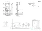 Geberit Duofix falra szerelhető WC szett, Kielle OUDEE Vortex rimless+ WC softclose ülőkével, Geberit Sigma 20 matt/fényes fekete nyomólappal, matt fekete SANI11CA5504