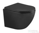 Geberit Duofix Basic falra szerelhető WC szett, Kielle OUDEE Vortex rimless+ WC softclose ülőkével, Geberit Delta 50 matt fekete nyomólappal, matt fekete SANI11CA5507