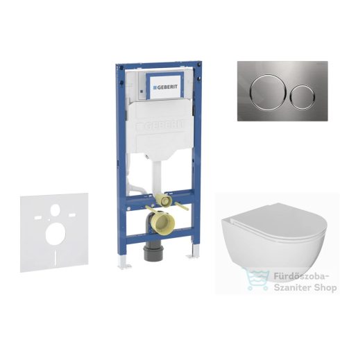 Geberit Duofix falra szerelhető WC szett, Kielle Oudee WC és soft close ülőkével, Geberit Sigma 20 acél nyomólappal SANI11CA6101B