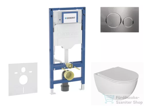 Geberit Duofix falra szerelhető WC szett, Kielle Oudee WC és soft close ülőkével, Geberit Sigma 20 acél nyomólappal SANI11CA6101B
