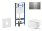 Geberit Duofix falra szerelhető WC szett, Kielle Gaia WC és soft close ülőkével, Geberit Sigma 20 acél nyomólappal SANI11CA6102B