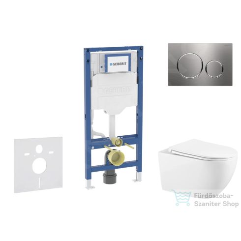 Geberit Duofix falra szerelhető WC szett, Kielle Gaia WC és soft close ülőkével, Geberit Sigma 20 acél nyomólappal SANI11CA6102B