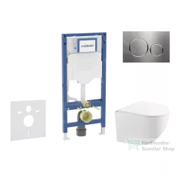   Geberit Duofix falra szerelhető WC szett, Kielle Gaia kompakt WC soft close ülőkével, Geberit Sigma 20 acél nyomólappal SANI11CA6104B