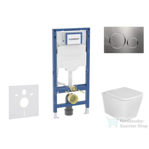 Geberit Duofix falra szerelhető WC szett, Kielle Arkas I WC soft close ülőkével, Geberit Sigma 20 acél nyomólappal SANI11CA6105B
