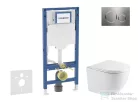 Geberit Duofix falra szerelhető WC szett, Kielle OUDEE Vortex rimless+ WC softclose ülőkével, Geberit Sigma 20 rozsdamentes acél nyomólappal, fehér SANI11CA6170
