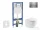 Geberit Duofix falra szerelhető WC szett, Kielle OUDEE Vortex rimless+ WC softclose ülőkével, Geberit Sigma 20 rozsdamentes acél nyomólappal, fehér SANI11CA6170