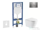 Geberit Duofix falra szerelhető WC szett, Kielle NEFIA Vortex rimless+ WC softclose ülőkével, Geberit Sigma 20 rozsdamentes acél nyomólappal, fehér SANI11CA6171