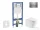 Geberit Duofix falra szerelhető WC szett, Kielle NEFIA Vortex rimless+ WC softclose ülőkével, Geberit Sigma 20 rozsdamentes acél nyomólappal, fehér SANI11CA6171