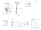 Geberit Duofix falra szerelhető WC szett, Kielle NEFIA Vortex rimless+ WC softclose ülőkével, Geberit Sigma 20 rozsdamentes acél nyomólappal, fehér SANI11CA6171