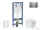 Geberit Duofix falra szerelhető WC szett, Kielle OUDEE Vortex rimless+ WC softclose ülőkével, Geberit Sigma 20 rozsdamentes acél nyomólappal, fehér SANI11CA6172