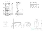 Geberit Duofix falra szerelhető WC szett, Kielle OUDEE Vortex rimless+ WC softclose ülőkével, Geberit Sigma 20 rozsdamentes acél nyomólappal, fehér SANI11CA6172