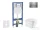 Geberit Duofix falra szerelhető WC szett, Kielle ARKAS I Vortex rimless+ WC softclose ülőkével, Geberit Sigma 20 rozsdamentes acél nyomólappal, fehér SANI11CA6174