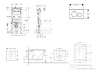 Geberit Duofix falra szerelhető WC szett, Kielle ARKAS I Vortex rimless+ WC softclose ülőkével, Geberit Sigma 20 rozsdamentes acél nyomólappal, fehér SANI11CA6174