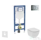 Geberit Duofix falra szerelhető WC szett, Ideal Standard Tesi WC soft close ülőkével, Geberit Sigma 01 fényes króm nyomólappal SANI11CD1102