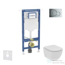   Geberit Duofix falra szerelhető WC szett, Ideal Standard Tesi WC soft close ülőkével, Geberit Sigma 01 fényes króm nyomólappal SANI11CD1102