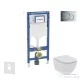Geberit Duofix falra szerelhető WC szett, Ideal Standard Tesi WC soft close ülőkével, Geberit Sigma 01 fényes króm nyomólappal SANI11CD1102