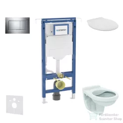   Geberit Duofix falra szerelhető WC szett, Ideal Standard Alpha WC ülőkével, Geberit Sigma 30 króm nyomólappal SANI11CD1103