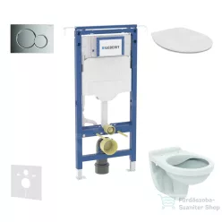   Geberit Duofix falra szerelhető WC szett, Ideal Standard Alpha Wc soft close ülőkével, Sigma 01 fényes króm nyomólappal SANI11CD1104