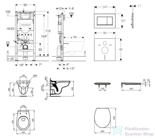 Geberit Duofix falra szerelhető WC szett, Ideal Standard Alpha WC soft close ülőkével, Geberit Sigma 30 fényes króm nyomólappal SANI11CD1105