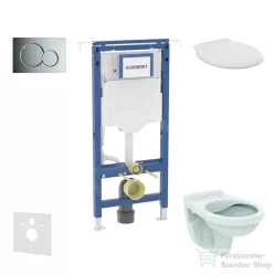   Geberit Duofix falra szerelhető WC szett, Ideal Standard Alpha WC ülőkével, Geberit Sigma 01 fényes króm nyomólappal SANI11CD1107