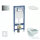 Geberit Duofix falra szerelhető WC szett, Ideal Standard Alpha WC ülőkével, Geberit Sigma 01 fényes króm nyomólappal SANI11CD1107
