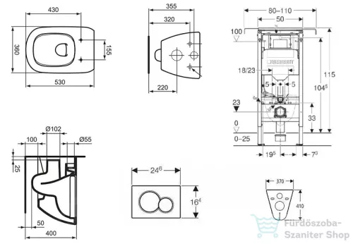 Geberit Duofix falra szerelhető WC szett, Ideal Standard Tesi WC ülőkével, Geberit Sigma 01 fényes króm nyomólappal SANI11CD1108