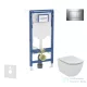 Geberit Duofix falra szerelhető WC szett, Ideal Standard Tesi WC ülőkével, Geberit Sigma 30 fényes króm nyomólappal SANI11CD1110
