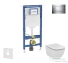 Geberit Duofix falra szerelhető WC szett, Ideal Standard Tesi Aquablade WC soft close ülőkével, Geberit Sigma 30 fényes/matt króm nyomólappal SANI11CD1111