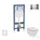 Geberit Duofix falra szerelhető WC szett, Ideal Standard Tesi Aquablade WC soft close ülőkével, Geberit Sigma 30 fényes/matt króm nyomólappal SANI11CD1111