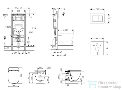 Geberit Duofix falra szerelhető WC szett, Ideal Standard Tesi Aquablade WC soft close ülőkével, Geberit Sigma 30 fényes/matt króm nyomólappal SANI11CD1111