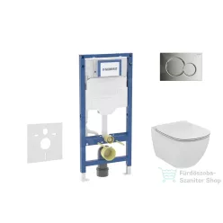   Geberit Duofix falra szerelhető WC szett, Ideal Standard Tesi WC soft close ülőkével, Geberit Sigma 01 fényes króm nyomólappal SANI11CD1117