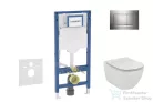 Geberit Duofix falra szerelhető WC szett, Ideal Standard Tesi WC soft close ülőkével, Geberit Sigma 30 fényes króm nyomólappal SANI11CD1121