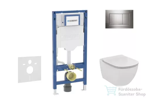 Geberit Duofix falra szerelhető WC szett, Ideal Standard Tesi WC soft close ülőkével, Geberit Sigma 30 fényes króm nyomólappal SANI11CD1121