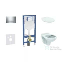   Geberit Duofix falra szerelhető WC szett, Ideal Standard Alpha WC ülőkével, Geberit Sigma 30 fényes króm nyomólappal SANI11CD1129