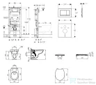 Geberit Duofix falra szerelhető WC szett, Ideal Standard Alpha WC ülőkével, Geberit Sigma 30 fényes króm nyomólappal SANI11CD1129