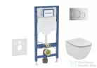 Geberit Duofix falra szerelhető WC szett, Ideal Standard Tesi Aquablade Wc soft close ülőkével, Sigma 01 fényes króm nyomólappal SANI11CD1133