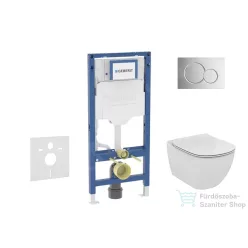   Geberit Duofix falra szerelhető WC szett, Ideal Standard Tesi Aquablade Wc soft close ülőkével, Sigma 01 fényes króm nyomólappal SANI11CD1133