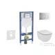 Geberit Duofix falra szerelhető WC szett, Ideal Standard Tesi Aquablade Wc soft close ülőkével, Sigma 01 fényes króm nyomólappal SANI11CD1133