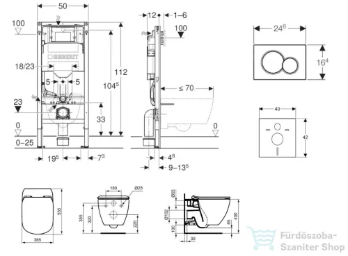 Geberit Duofix falra szerelhető WC szett, Ideal Standard Tesi Aquablade Wc soft close ülőkével, Sigma 01 fényes króm nyomólappal SANI11CD1133