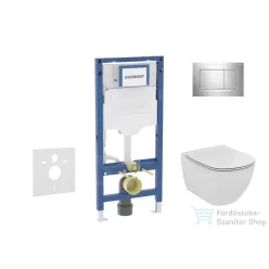   Geberit Duofix falra szerelhető WC szett, Ideal Standard Tesi Aquablade Wc soft close ülőkével, Sigma 30 fényes/matt króm nyomólappal SANI11CD1137