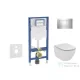Geberit Duofix falra szerelhető WC szett, Ideal Standard Tesi Aquablade Wc soft close ülőkével, Sigma 30 fényes/matt króm nyomólappal SANI11CD1137