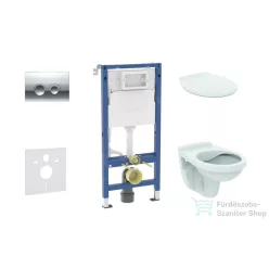   Geberit Duofix falra szerelhető WC szett, Ideal Stanard Alpha WC és ülőke, Geberit Delta 21 fényes króm nyomólappal SANI11CD1141