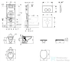 Geberit Duofix falra szerelhető WC szett, Ideal Stanard Alpha WC és ülőke, Geberit Delta 21 fényes króm nyomólappal SANI11CD1141
