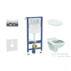   Geberit Duofix falra szerelhető WC szett, Ideal Stanard Alpha WC és ülőke, Geberit Delta 35 fényes króm nyomólappal SANI11CD1144