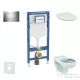 Geberit Duofix falra szerelhető WC szett, Ideal Standard Alpha Wc soft close ülőkével, Sigma 30 matt króm nyomólappal SANI11CD2100