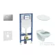 Geberit Duofix falra szerelhető WC szett, Ideal Standard Alpha WC soft close ülőkével, Geberit Sigma 01 matt króm nyomólappal SANI11CD2102