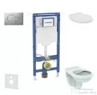 Geberit Duofix falra szerelhető WC szett, Ideal Standard Alpha WC ülőkével, Geberit Sigma 01 matt króm nyomólappal SANI11CD2103