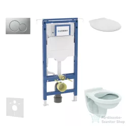   Geberit Duofix falra szerelhető WC szett, Ideal Standard Alpha WC ülőkével, Geberit Sigma 01 matt króm nyomólappal SANI11CD2103