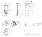 Geberit Duofix falra szerelhető WC szett, Ideal Standard Alpha WC ülőkével, Geberit Sigma 01 matt króm nyomólappal SANI11CD2103